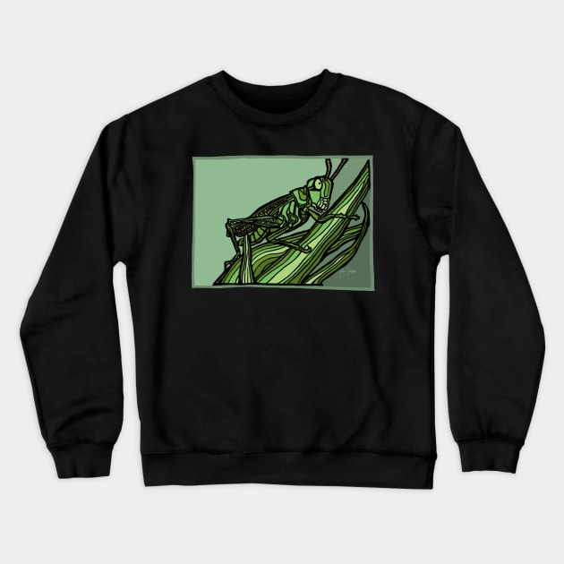 Green Grows the Grasshopper Crewneck Sweatshirt by JSnipe